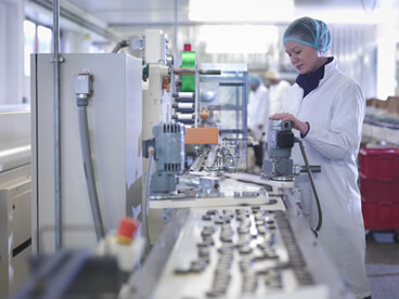 製造検査現場での目視検査をする作業員