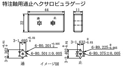 軸用形状のヘクサロビュラゲージの製作事例